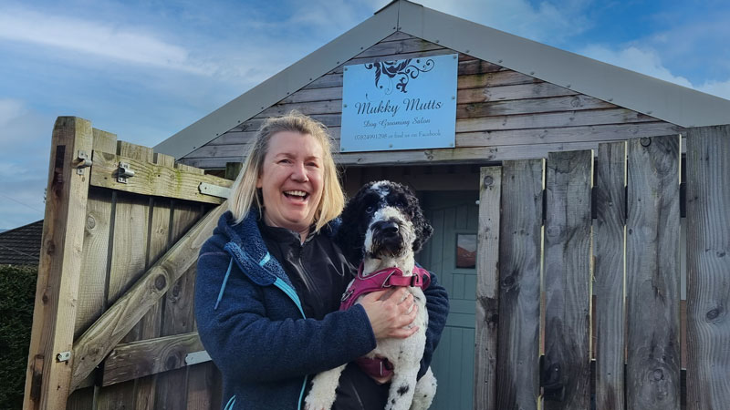 Jill Braid outside Mukky Mutts - Dunoon